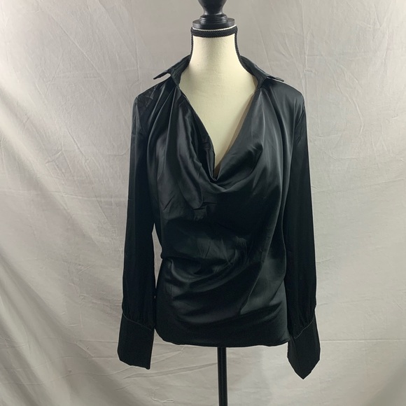Drape Neck Blouse Black - Picture 6 of 6